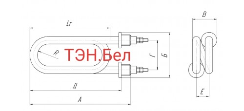 ТЭН водяной 3,5 квт. Тип ТЭН-85А13/3,5J220